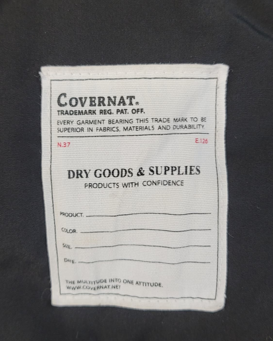 커버낫(Covernat) N3-B 덕다운(오리털) 패딩점퍼 판매 상품이미지7