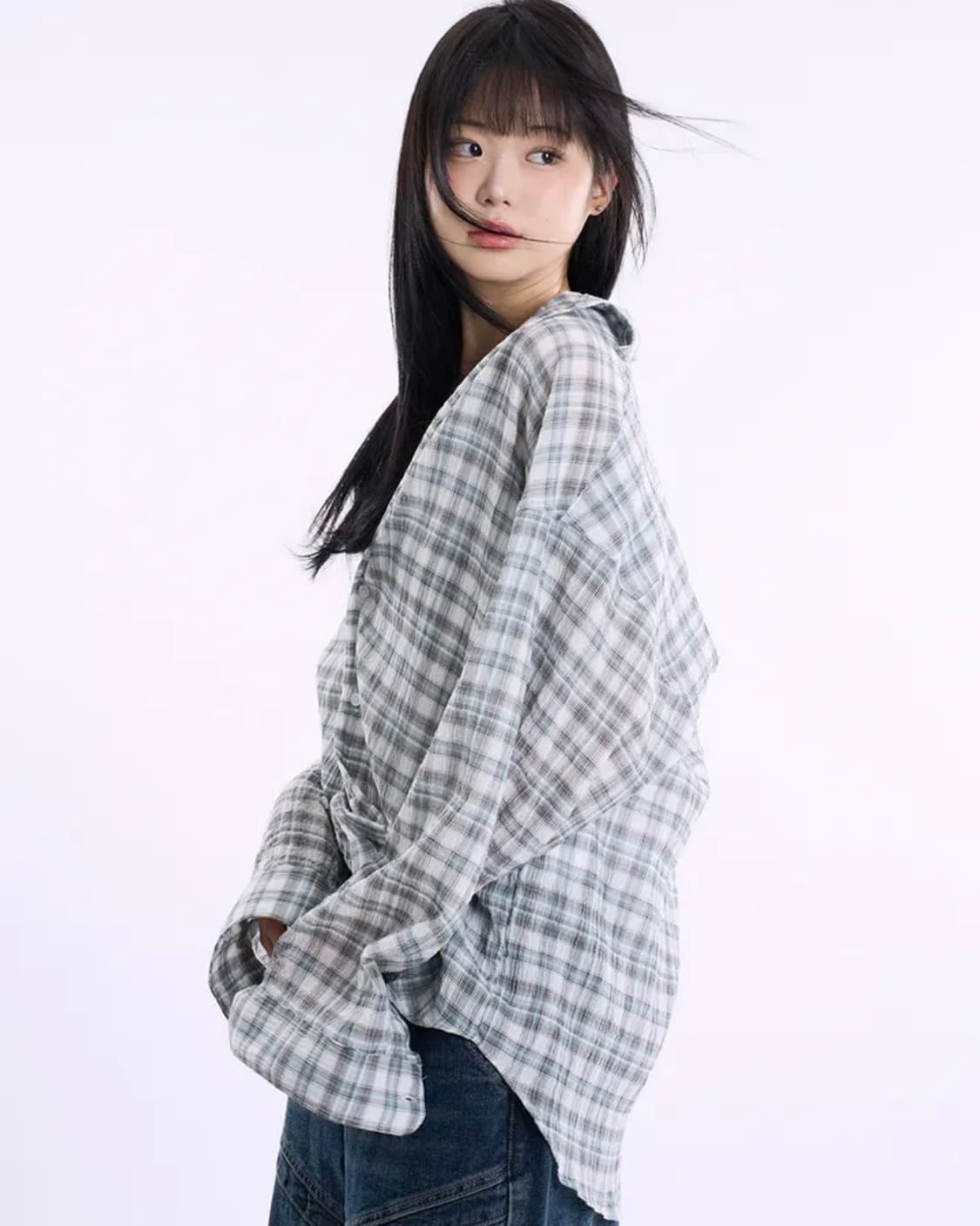 라우코 하우스 오리진 린넨 오버 체크 셔츠 상품이미지3