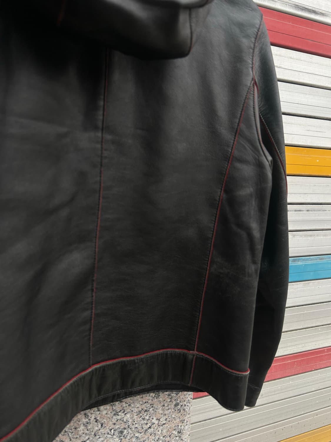 00‘s Levi’s leather hood jacket 상품이미지8
