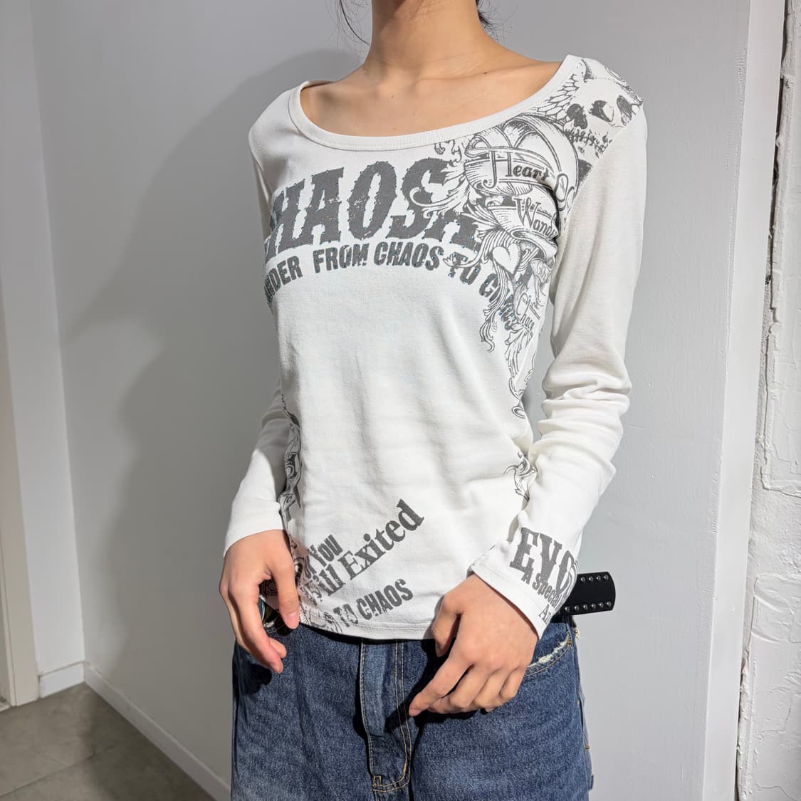 glitz y2k 비즈 긴팔 티셔츠 상품이미지2