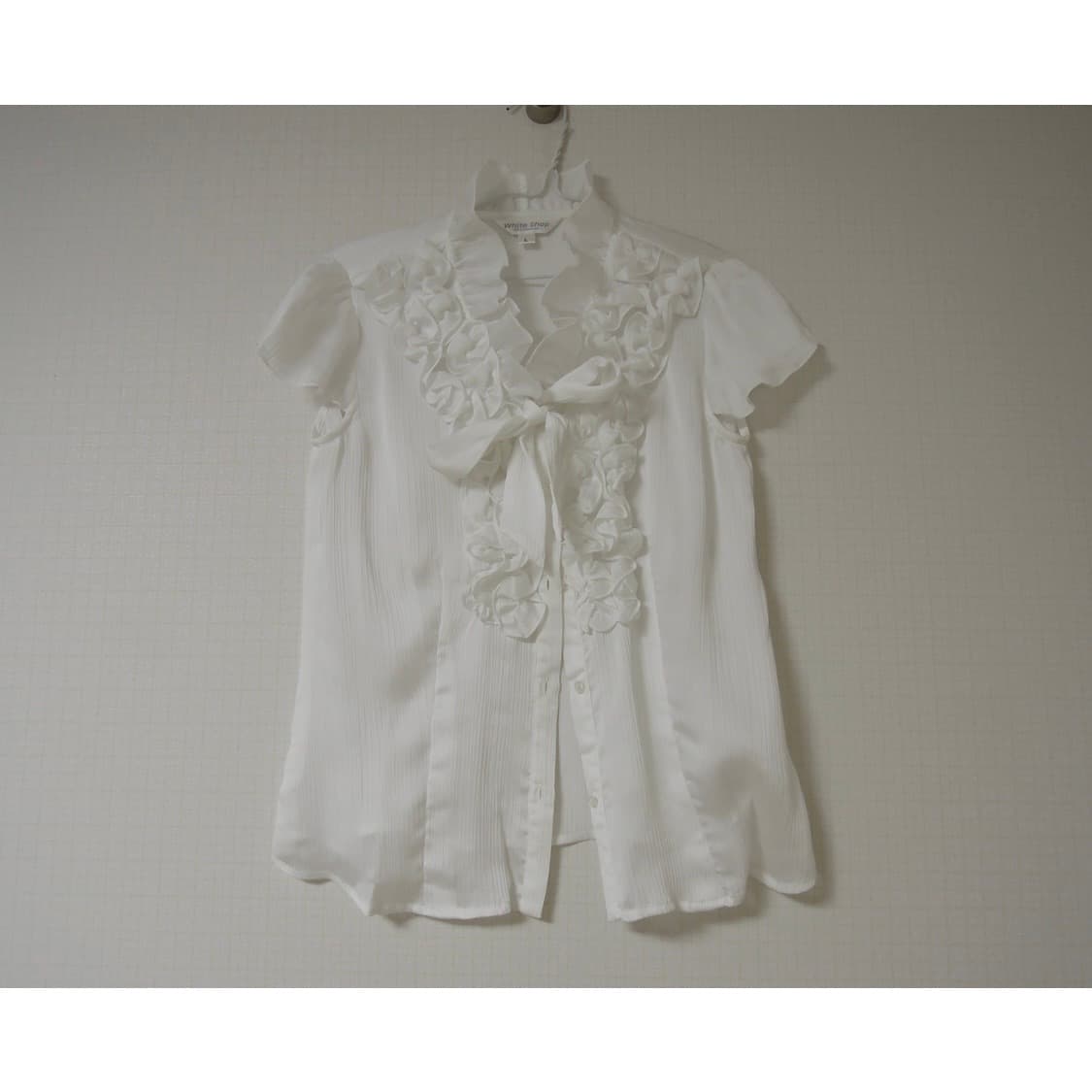 히메갸루 하구미 모리 페어리 프릴 리본 블라우스 탑 일본 빈티지 상품이미지1