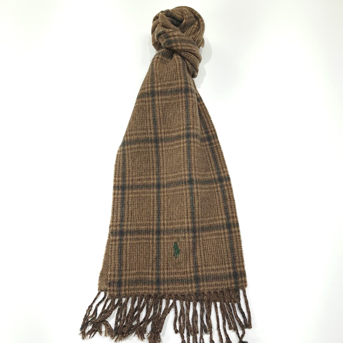 MX410 폴로 이태리판 램스울 양면 그린포니 브라운 머플러 목도리 상품이미지1