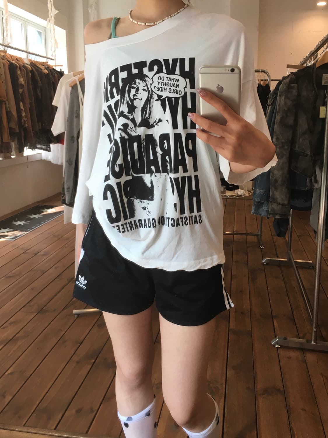 히스테릭글래머 화이트 히스걸 롱슬리브 상품이미지1