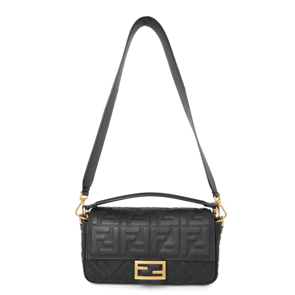 펜디 바게트 숄더 플랩 FF 블랙 크로스백 8BR600 보증서 상품이미지6