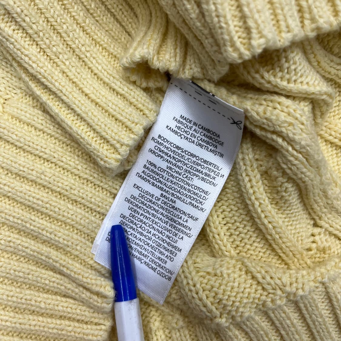 폴로 랄프로렌 베이비블루 포니 레몬 꽈배기 브이니트 L 상품이미지5