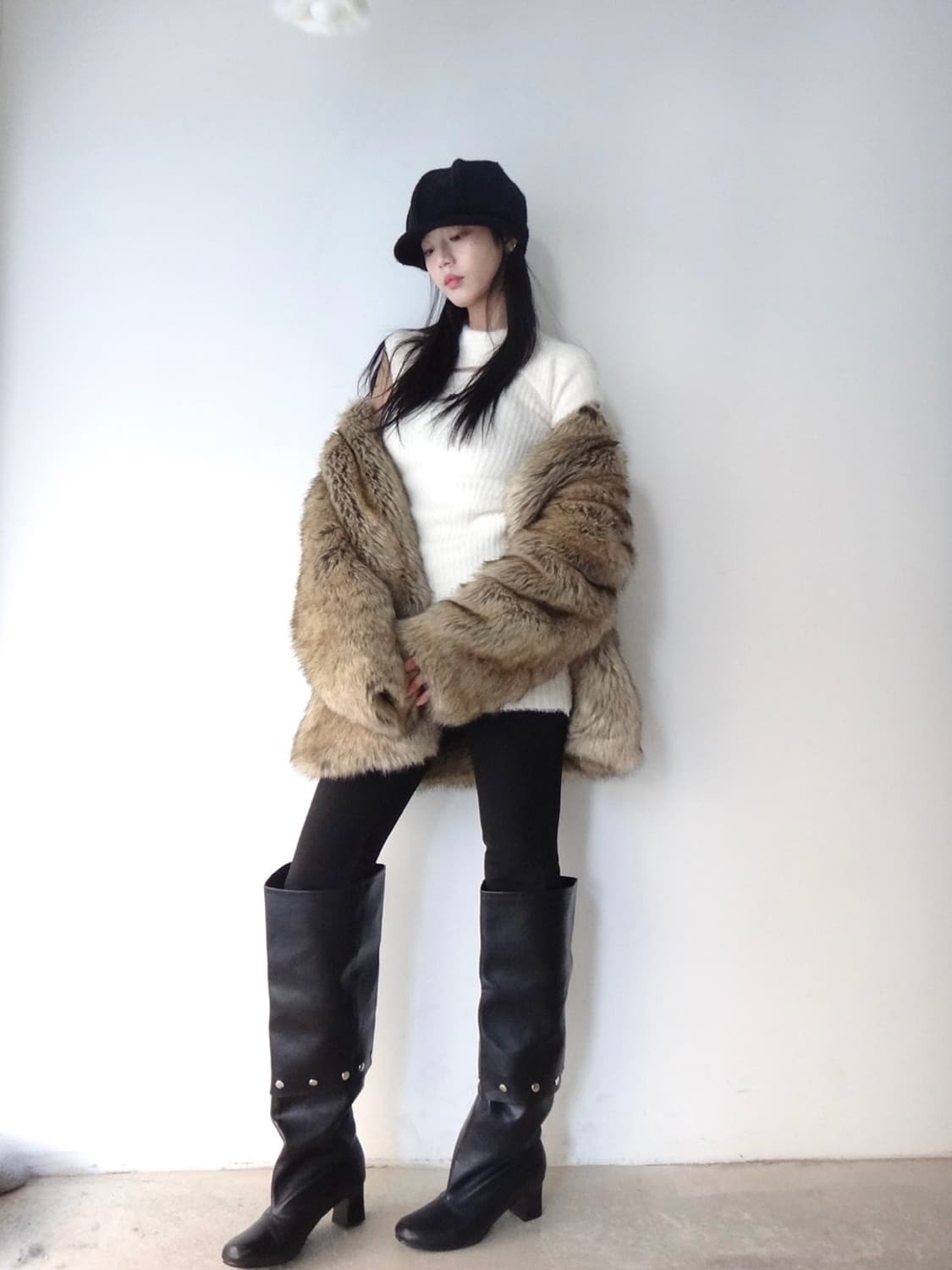 Moca fur jacket / brown 상품이미지1
