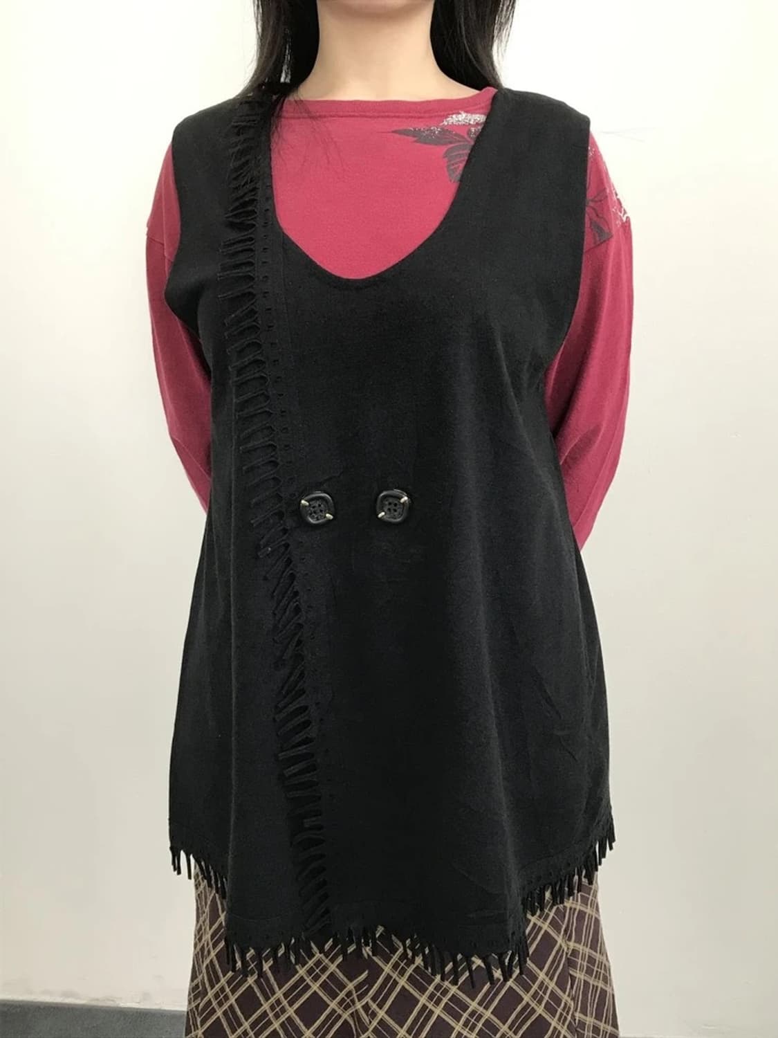 Boho Fringe Sleeveless Vest 상품이미지1