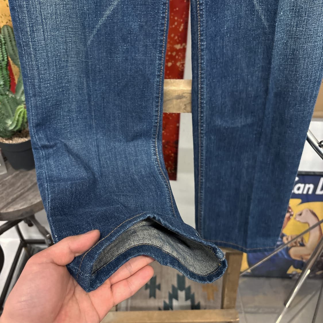 00s 리바이스 재팬라인 크리스 라이닝 워싱 데님팬츠 N1195   상품이미지4