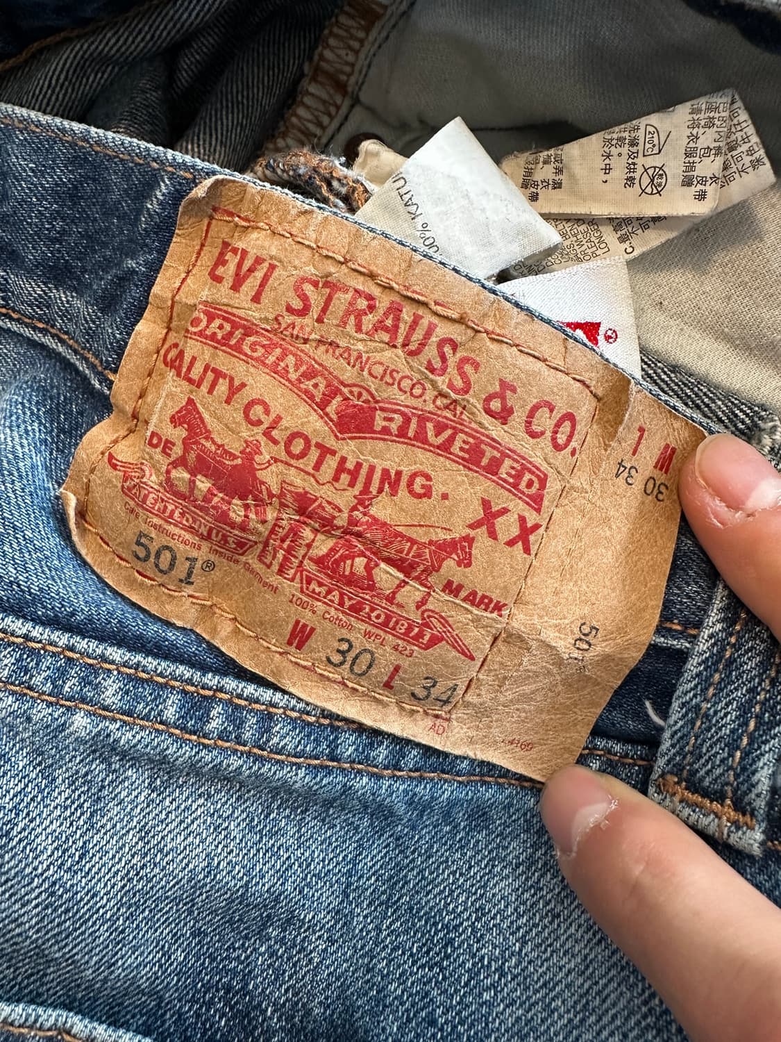 Levi’s 501 워싱 데님 팬츠 w31 상품이미지8