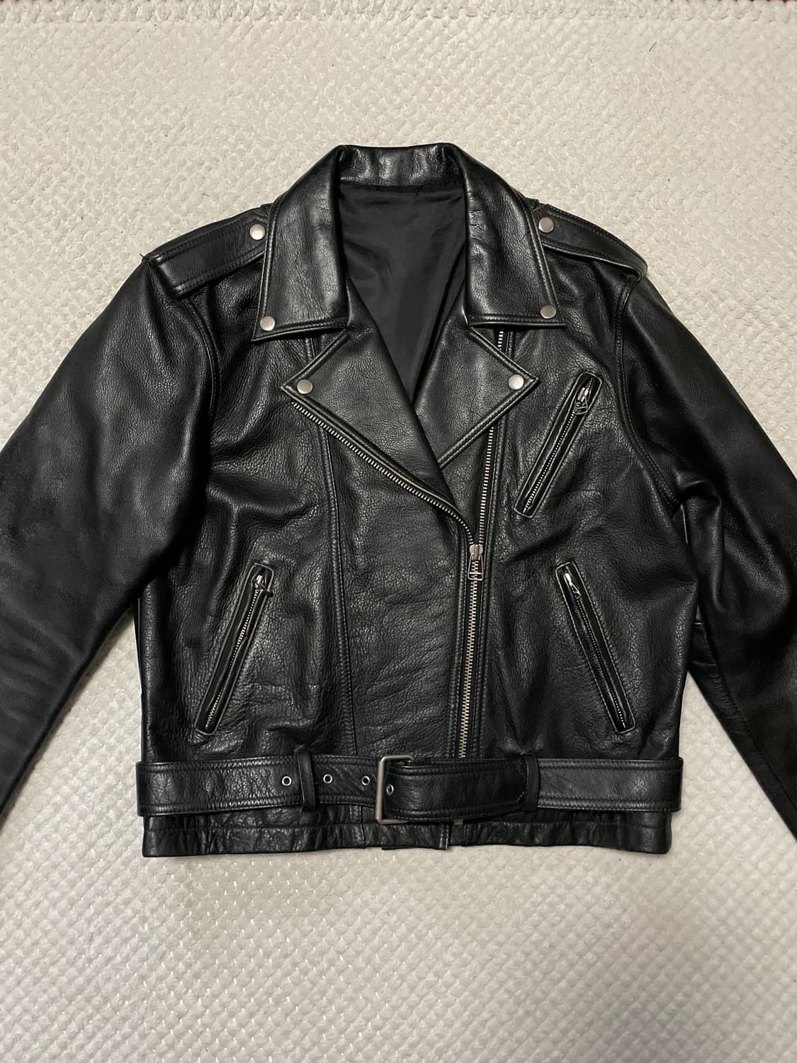 광희시장 웨스턴 무드 양가죽 클래식 모터사이클 레더 자켓 상품이미지2