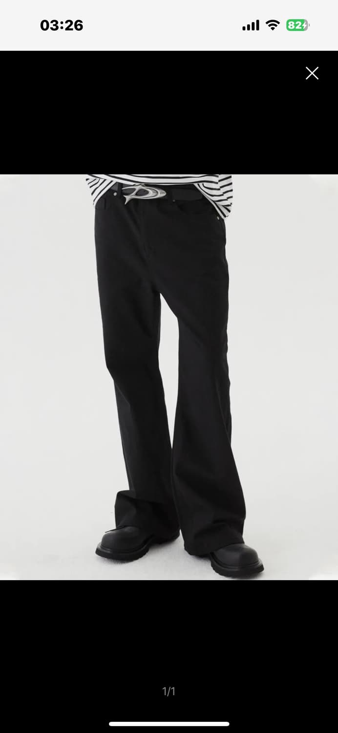 Dnsr 시그니처 플레어 데님팬츠 블랙 상품이미지1