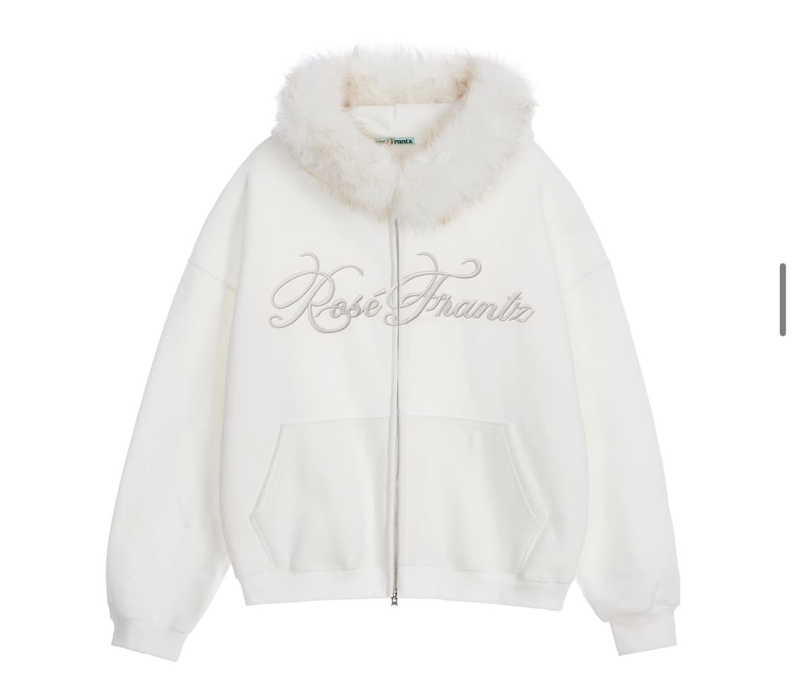 퍼 오버핏 레터링 후드집업 상품이미지1