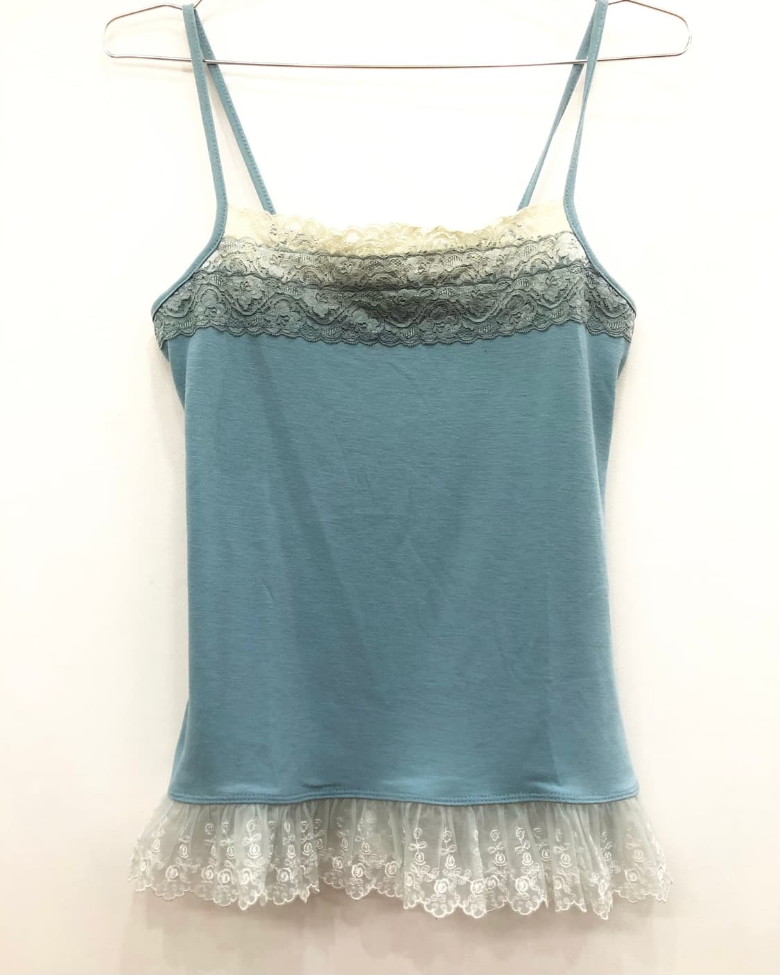 sky blue lace trim sleeveless 상품이미지5