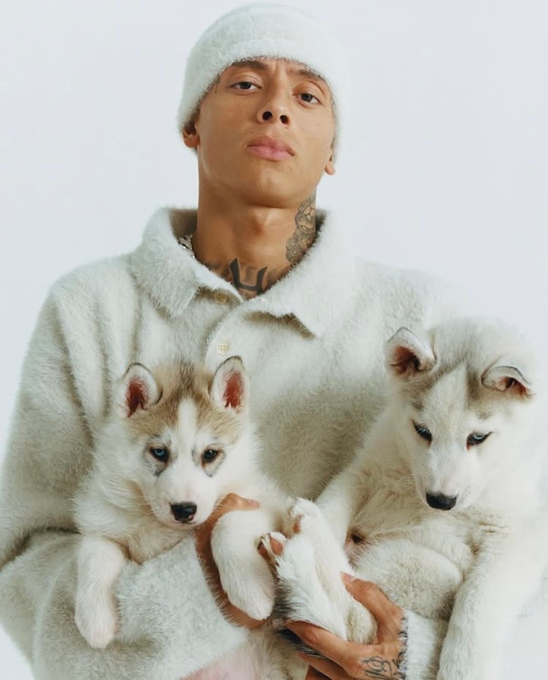 쟈크뮈스 오프화이트 폴로 니트 상품이미지1