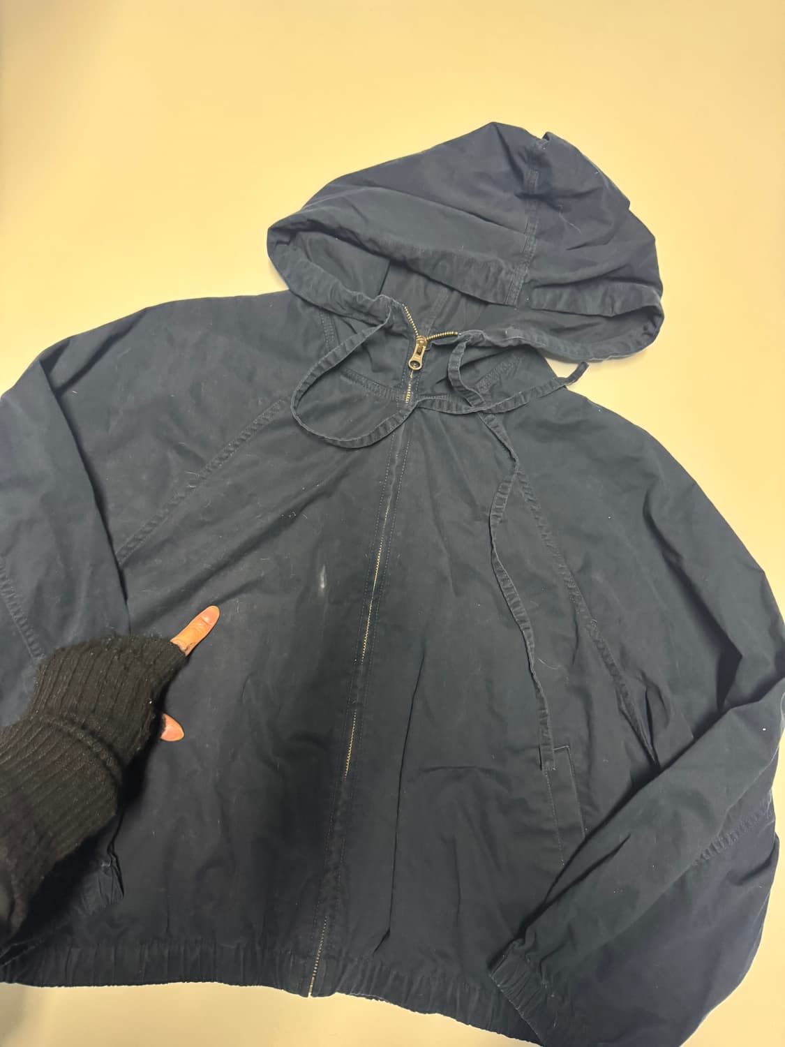 여성 유니클로 x JW앤더슨 오버핏 코튼 후드 자켓 L 네이비 상품이미지5