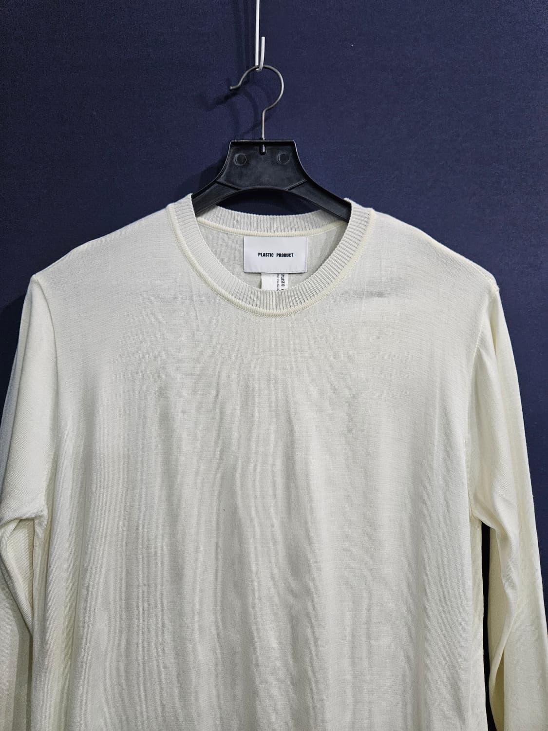 플라스틱 프로덕트 아이보리컬러 남성 세미오버핏 100~105 니트 상품이미지7