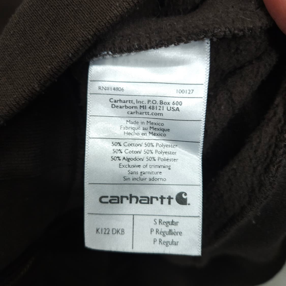 칼하트 미드웨이트 후드 집업 S 브라운 상품이미지5