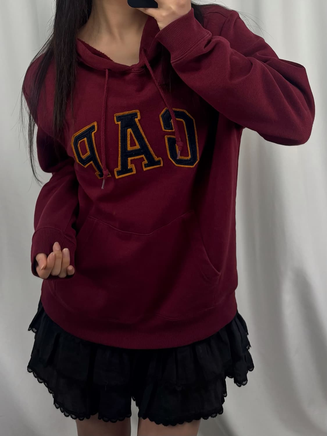 갭 버건디 후드티 상품이미지2