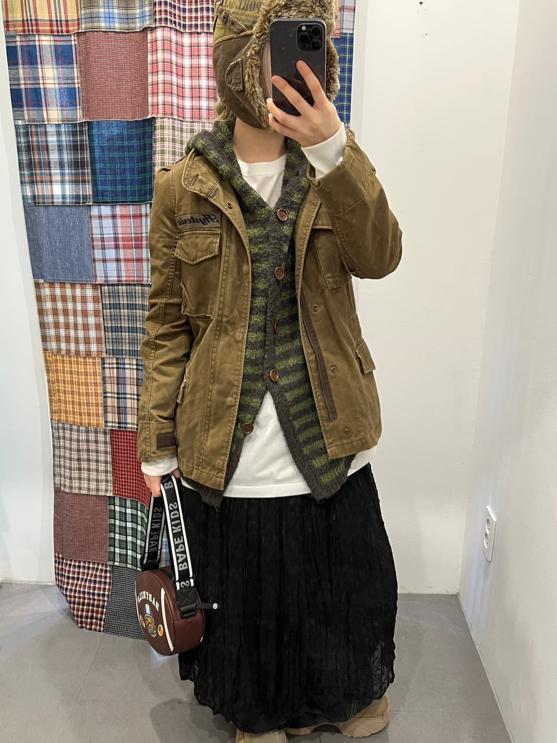 히스테릭 글래머 카키 핑크 야상 상품이미지1