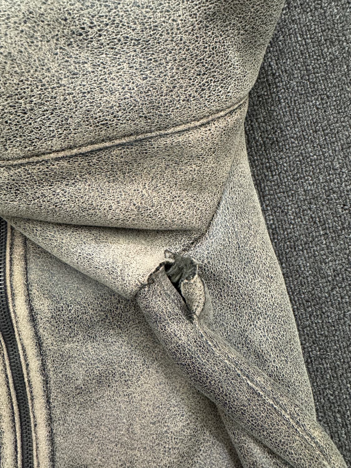 95)Union Bay 빈티지 베이지 레더 자켓(수선) 상품이미지5