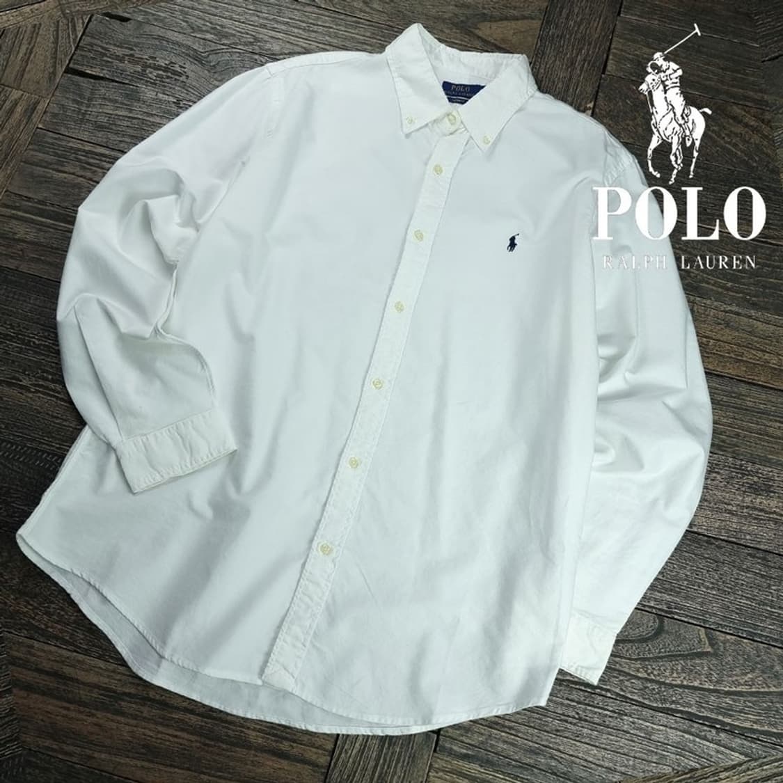 [폴로 랄프로렌] 포니 자수 커스텀핏 옥스포드 셔츠 화이트 M19397 상품이미지1