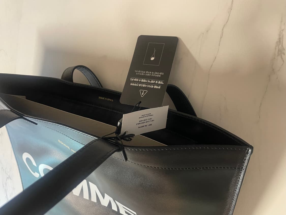 꼼데가르송 블랙 레더 쇼퍼백 상품이미지3