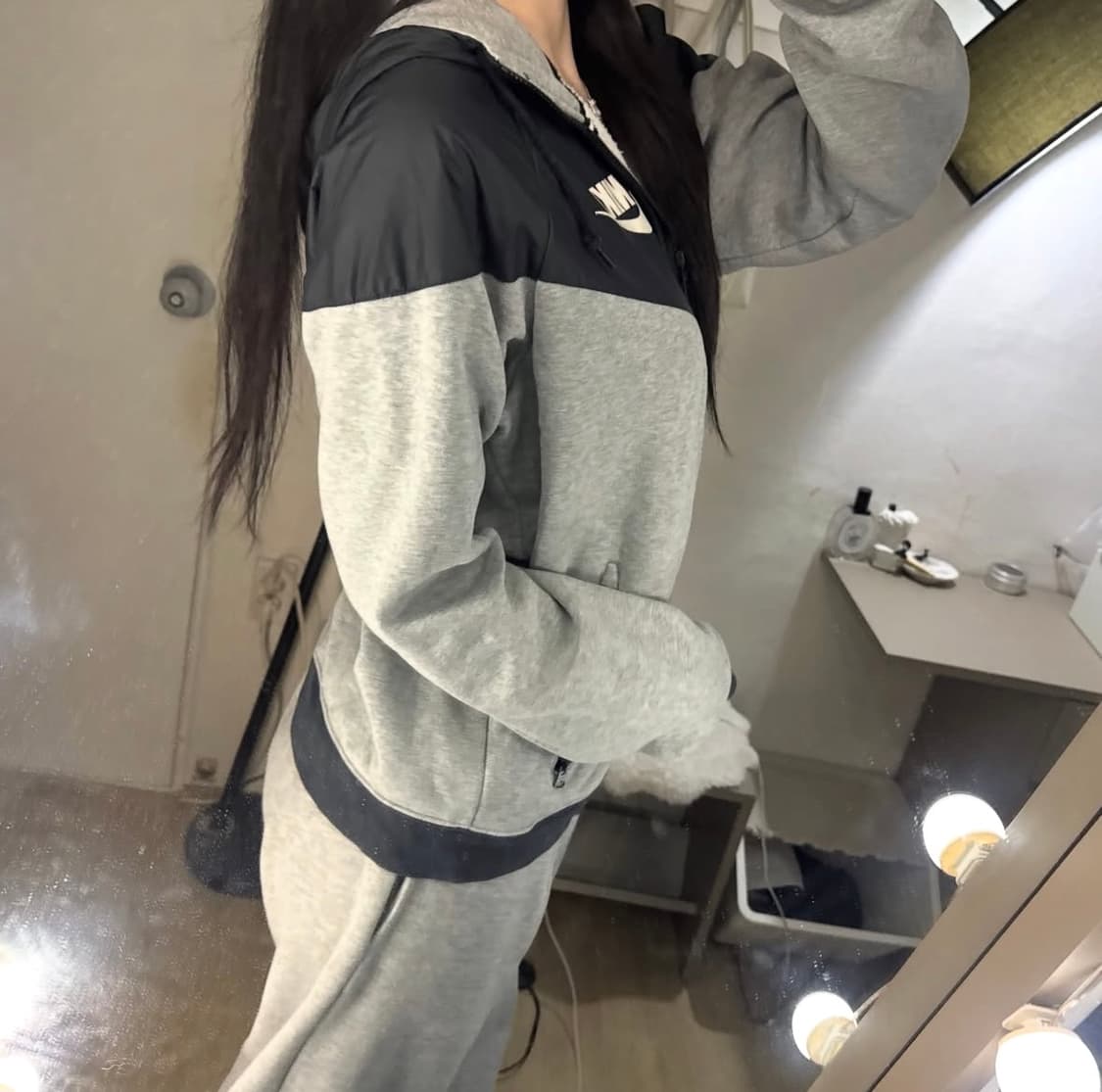 나이키 기모 테크팩 배색 후드집업 🖤🩶 상품이미지3