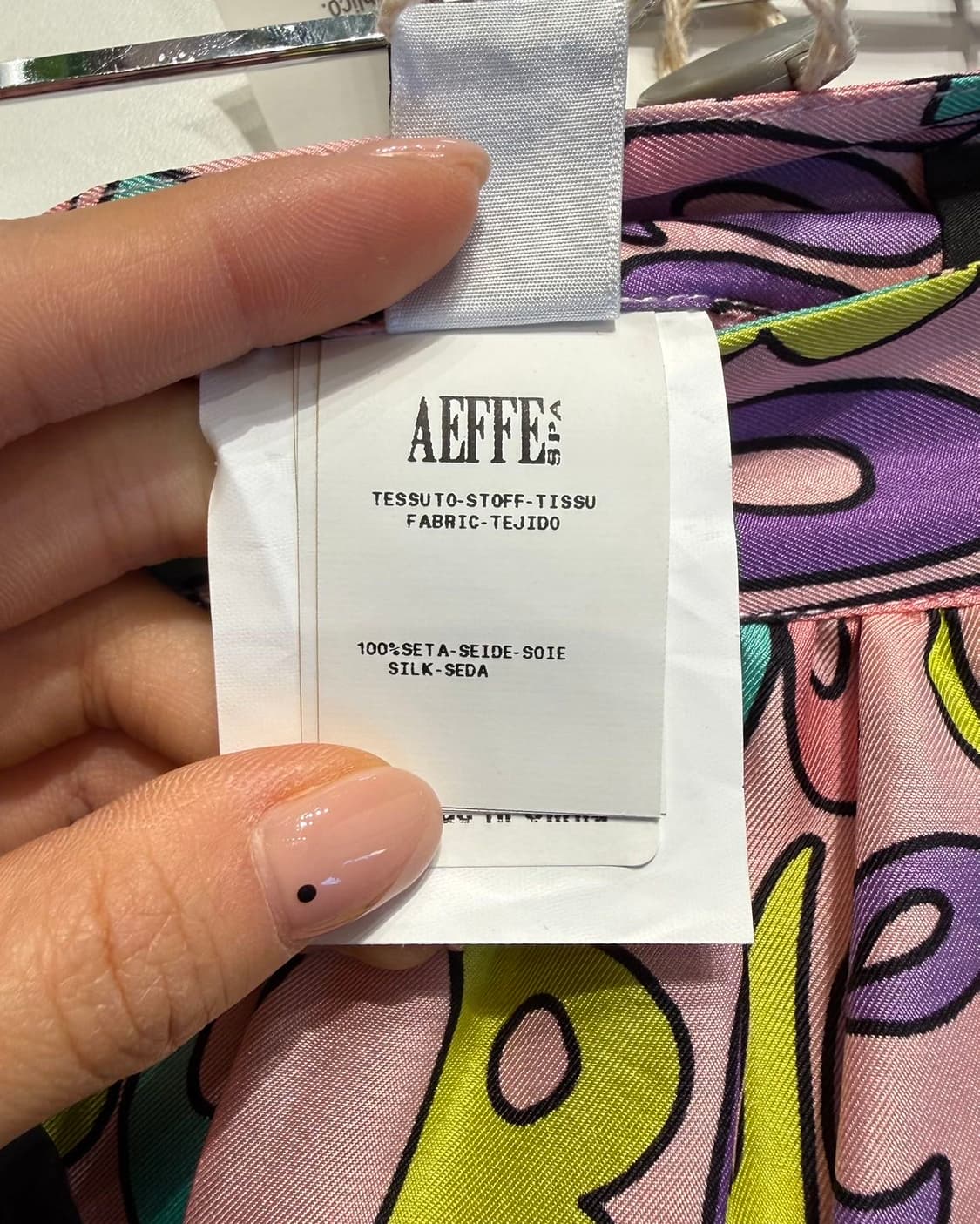 모스키노 부티크 핑크 로고 패턴 실크 핀턱 스커트 상품이미지9