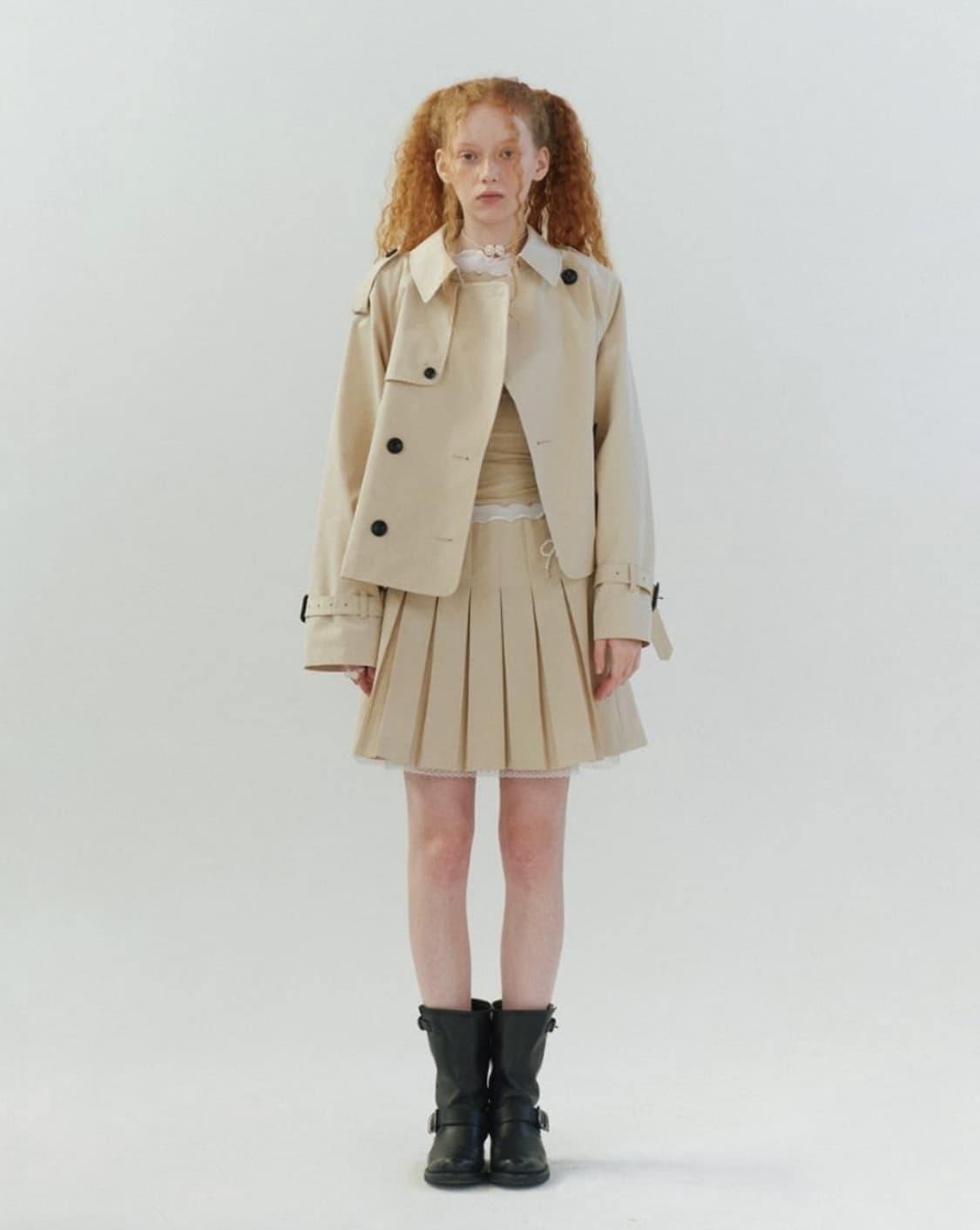 플레따 숏 트렌치 자켓 베이지 상품이미지1