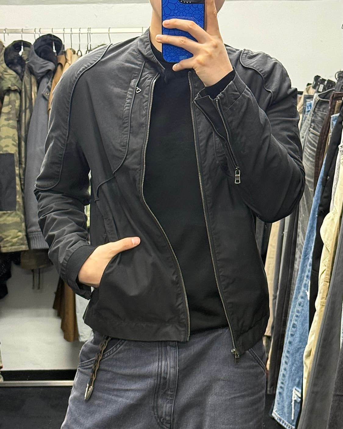 아르마니 익스체인지 알마니 라이더 바이커 워크 자켓 집업 하이넥 M 95 상품이미지1