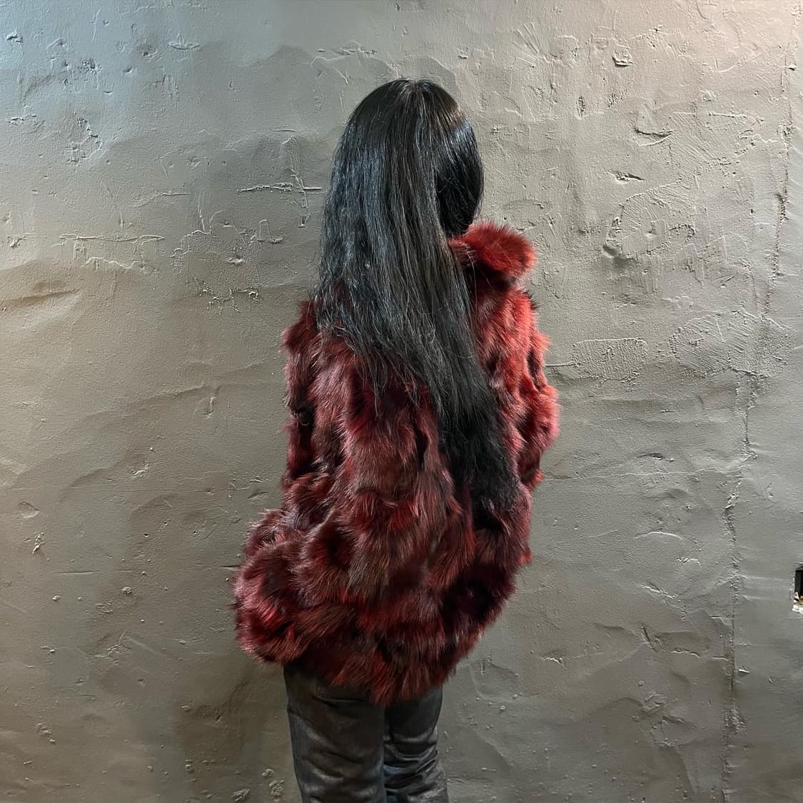 버건디레드 폭스 퍼 자켓 상품이미지6