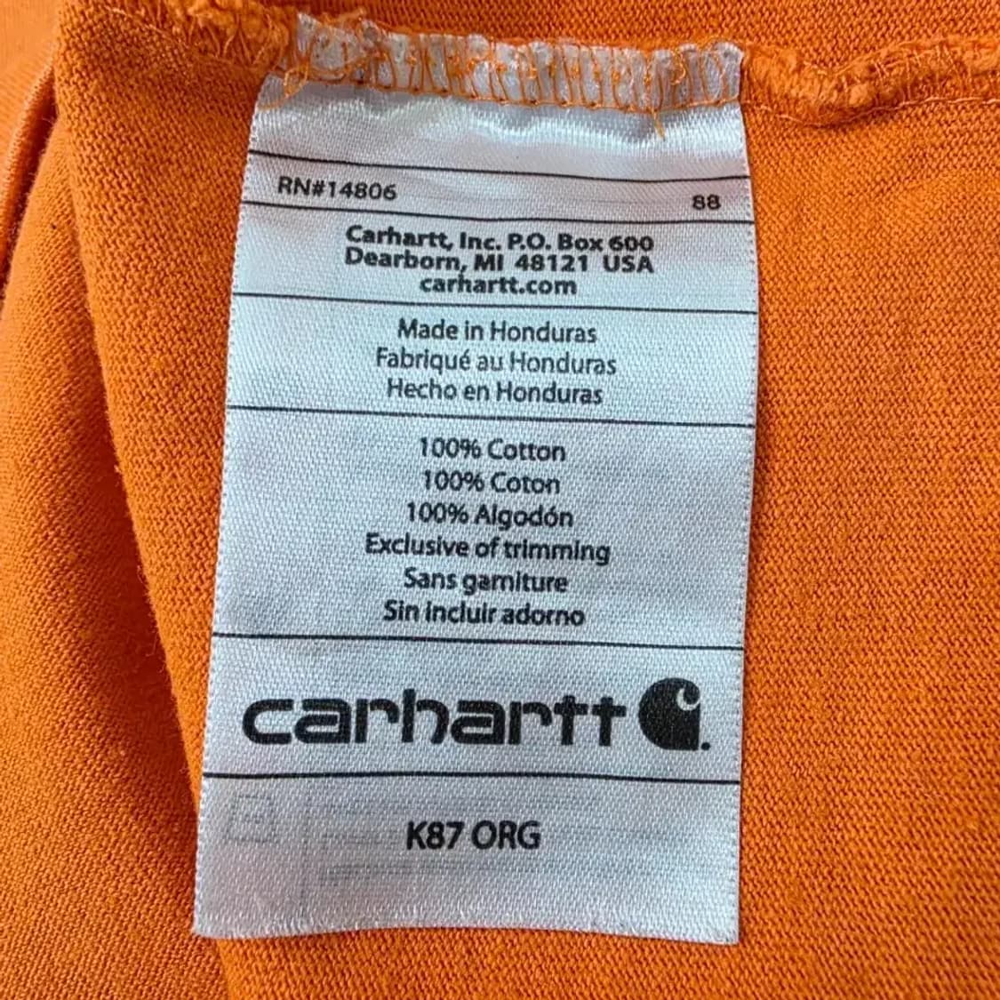 칼하트 K87 포켓 반팔 티셔츠 100 오버핏 상품이미지7