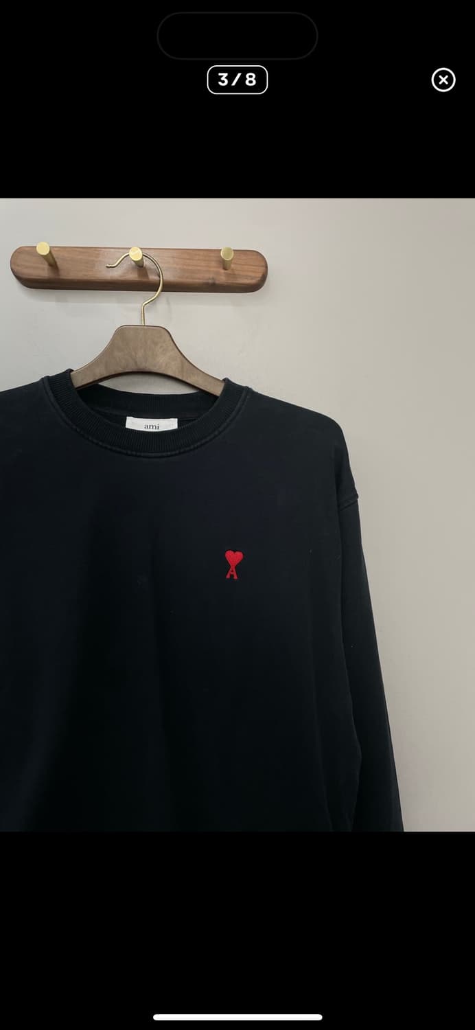 아미 하트로고 블랙 맨투맨 A3435 상품이미지3