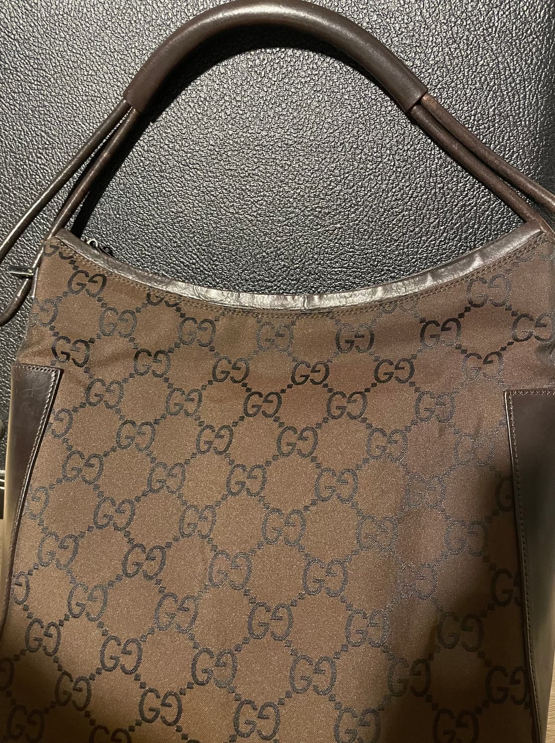 정품 구찌 빈티지 GG 모노그램 캔버스 호보 숄더백 상품이미지1