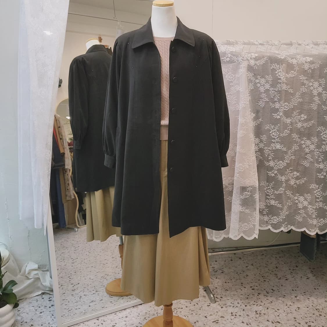 유니클로 베이지 코튼 플레어스커트 상품이미지8