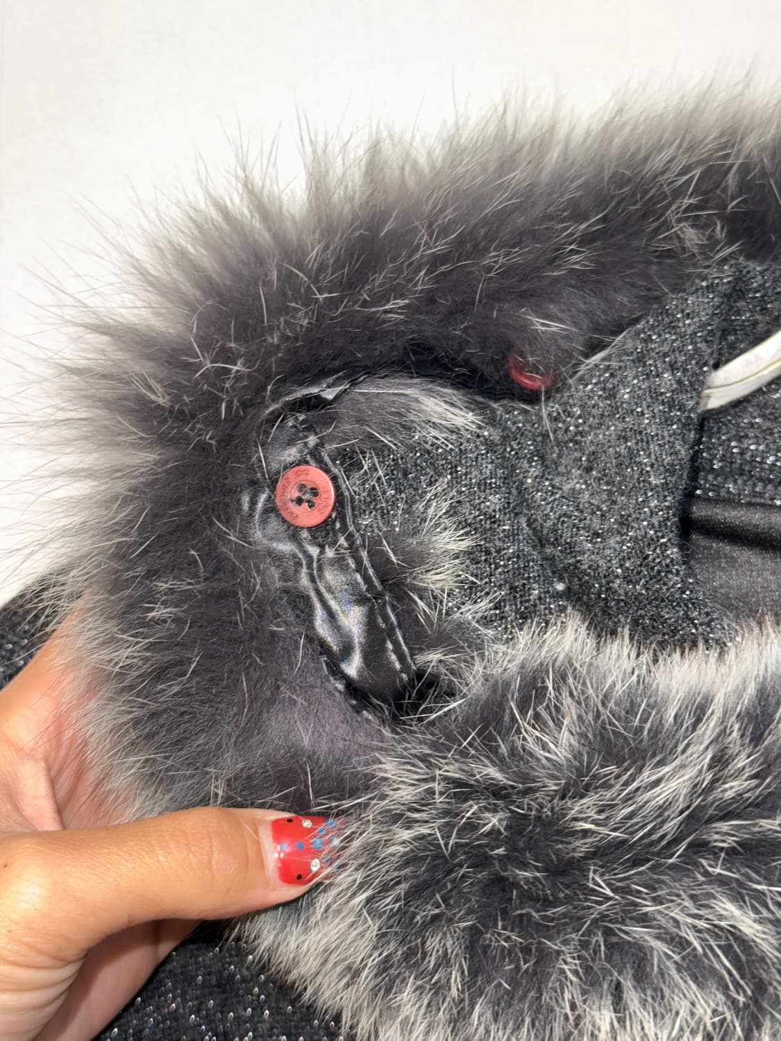 Charcoal fox fur trimming two ways ops 상품이미지7