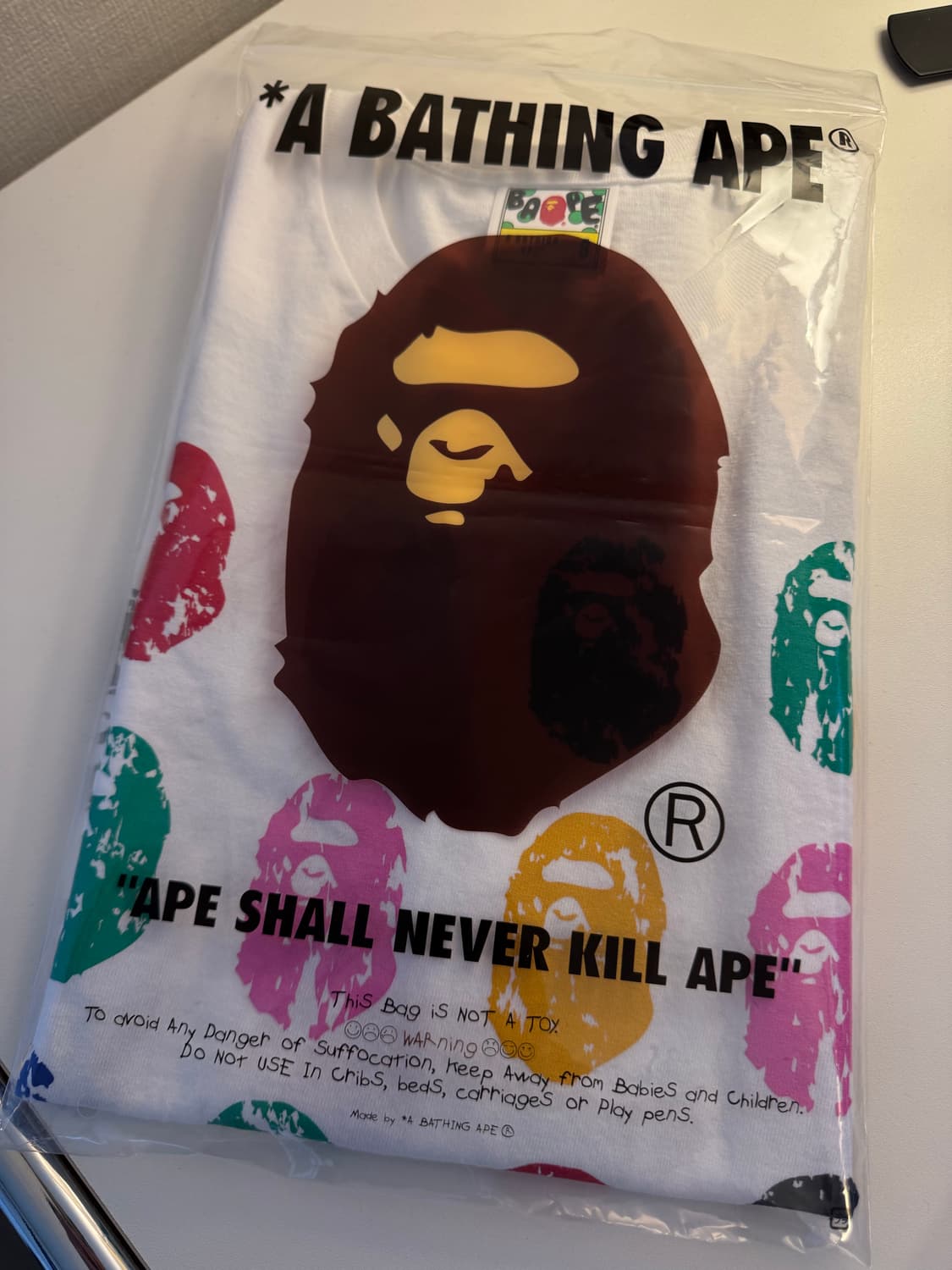 [S]베이프 32주년 에이프 헤드 티셔츠 화이트 상품이미지1