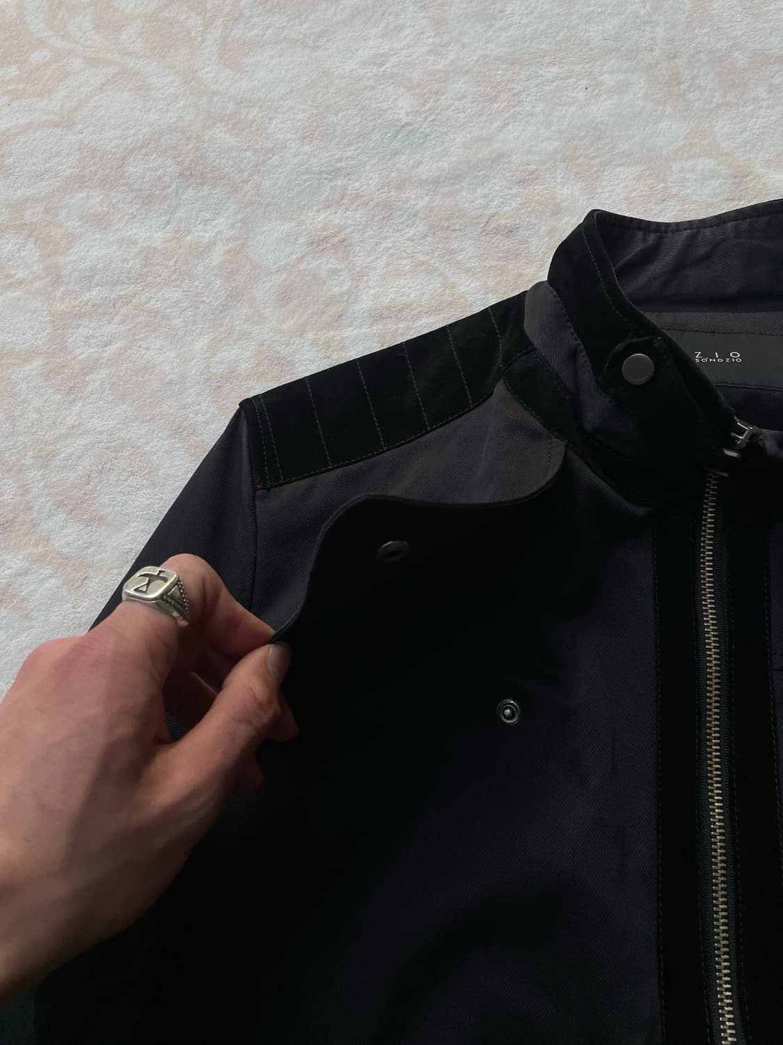 지오송지오 벨벳 트리밍 라이더 자켓 상품이미지7