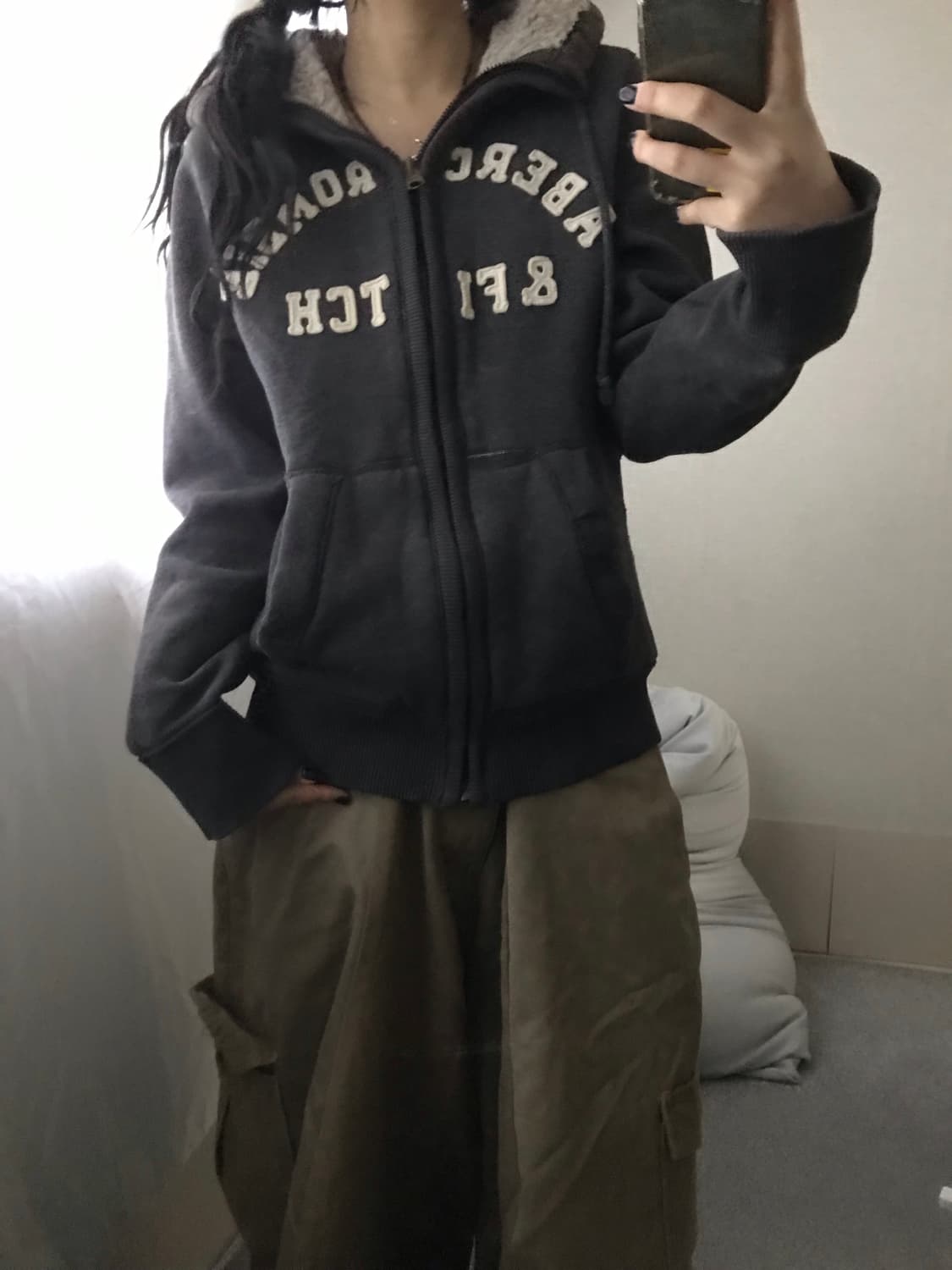 아베크롬비 그레이 퍼후드집업 상품이미지5