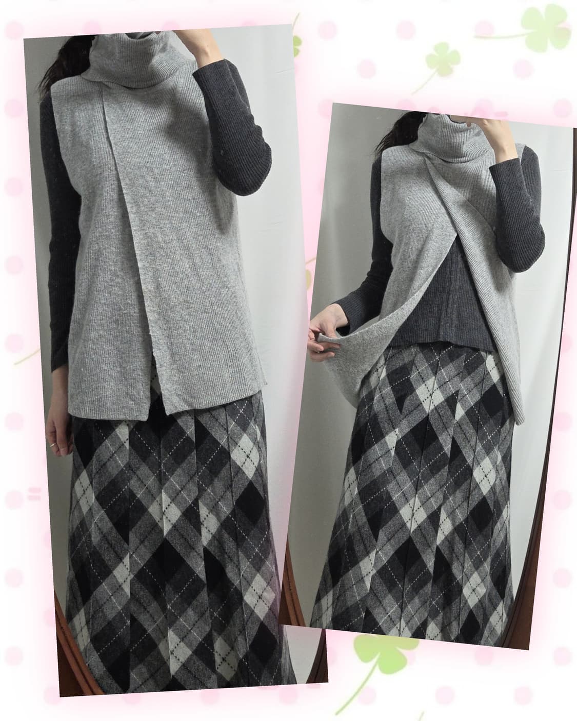 니코앤드 그레이 민소매 폴라 트임 니트 상품이미지1