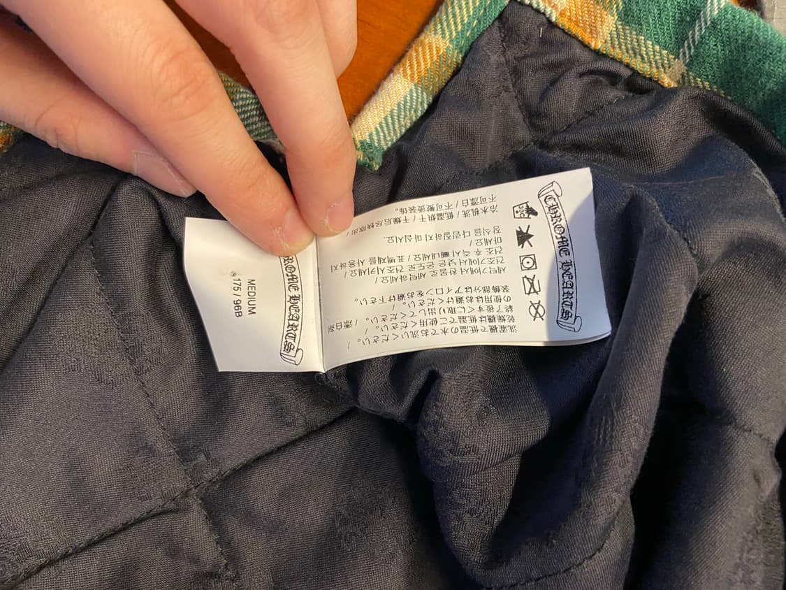 크롬하츠 레터링 체크 누빔셔츠 사이즈 m 상품이미지10