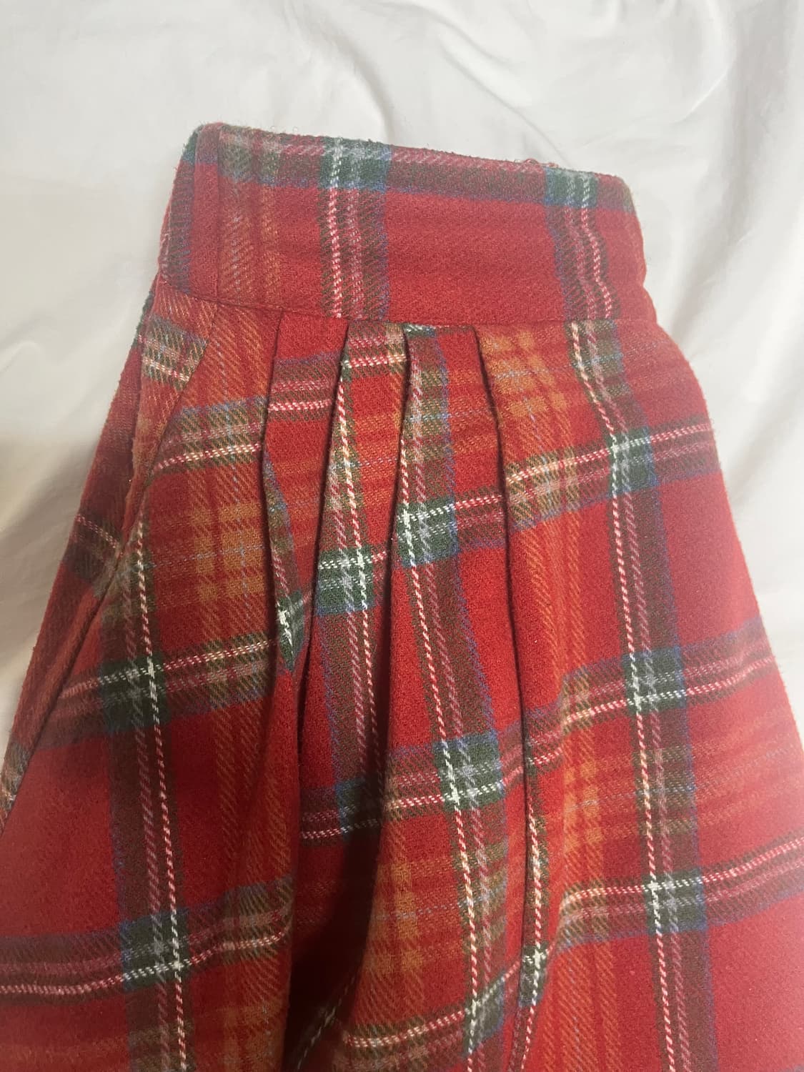 플리츠 울 체크롱스커트  상품이미지5