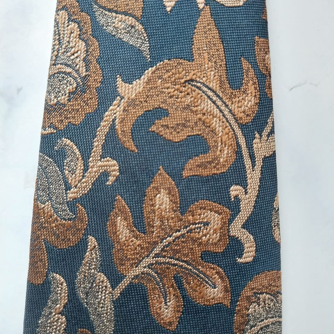  입생로랑 네이비 플라워 자카드 넥타이 9cm A+~A등급 K2457 상품이미지8