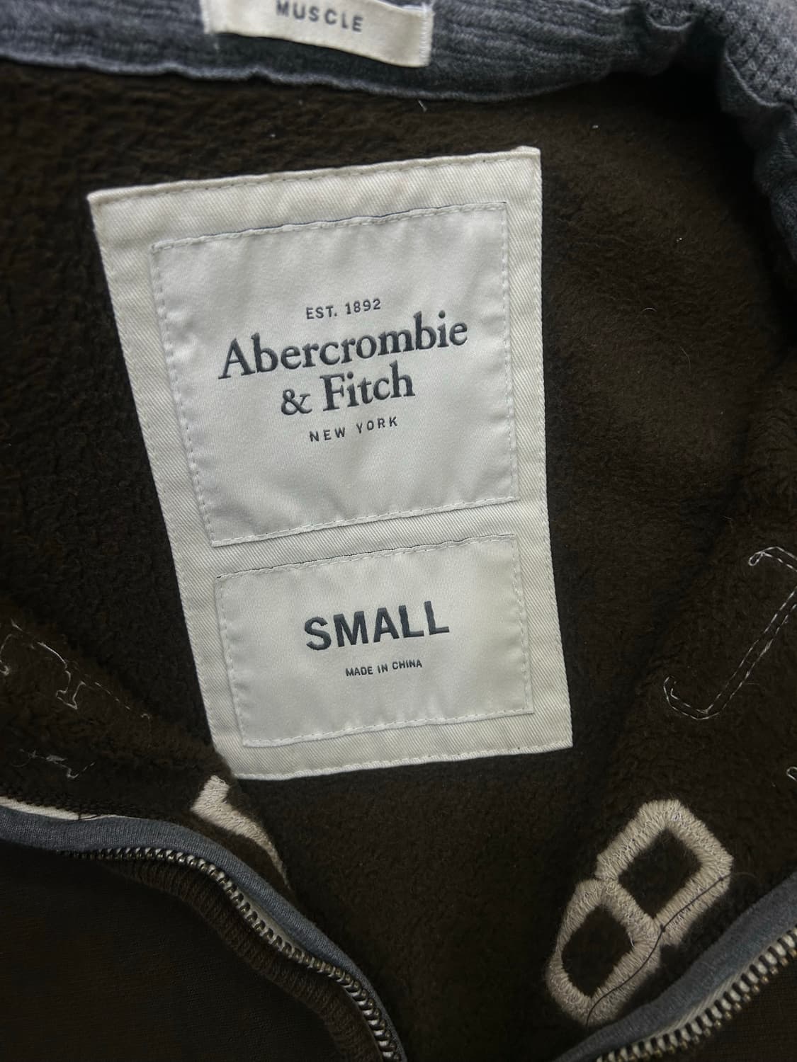 [S]아베크롬비 스펠아웃 그런지 후드집업/빈티지브라운/기모 상품이미지5