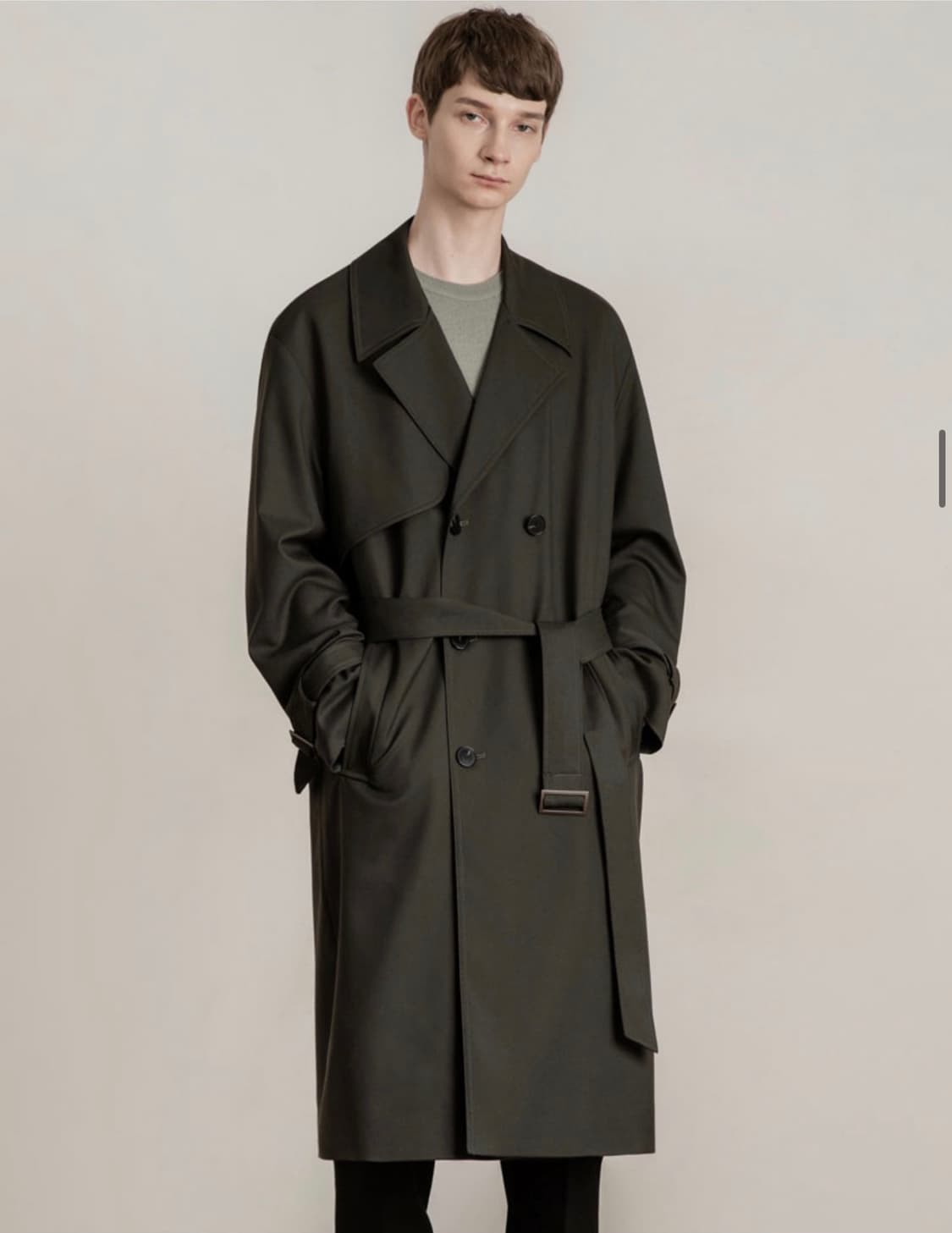드로우핏 오버사이즈 트렌치 코트 (카키) 상품이미지1