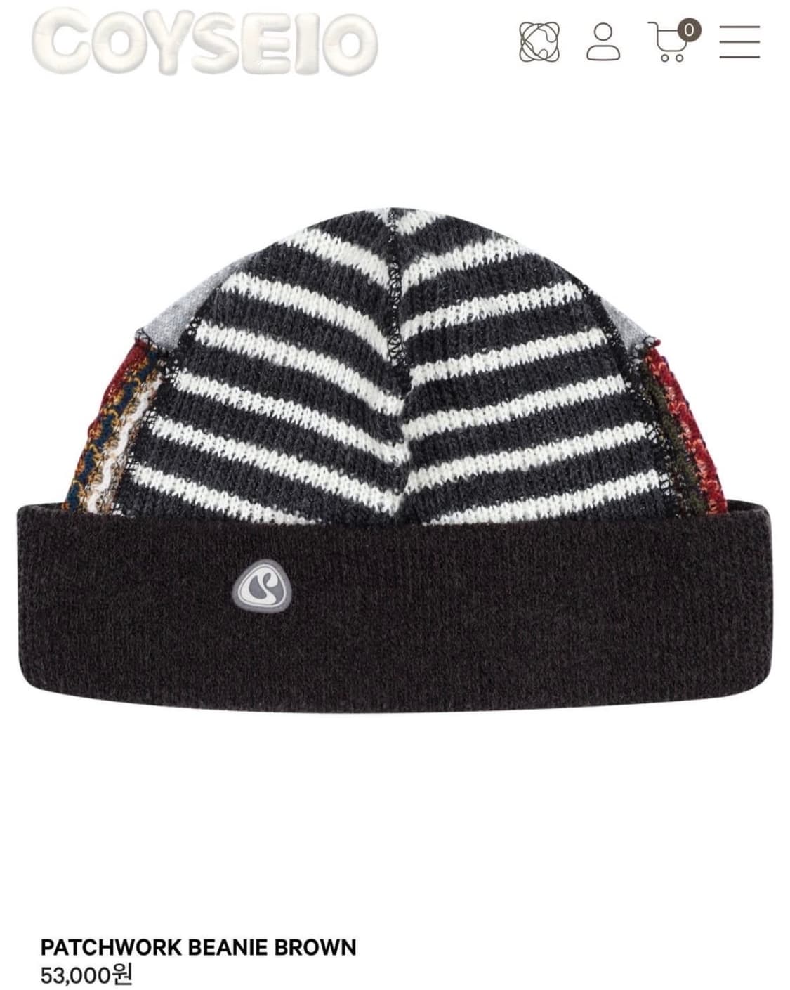 코이세이오 패치 워크 브라운 비니 상품이미지1