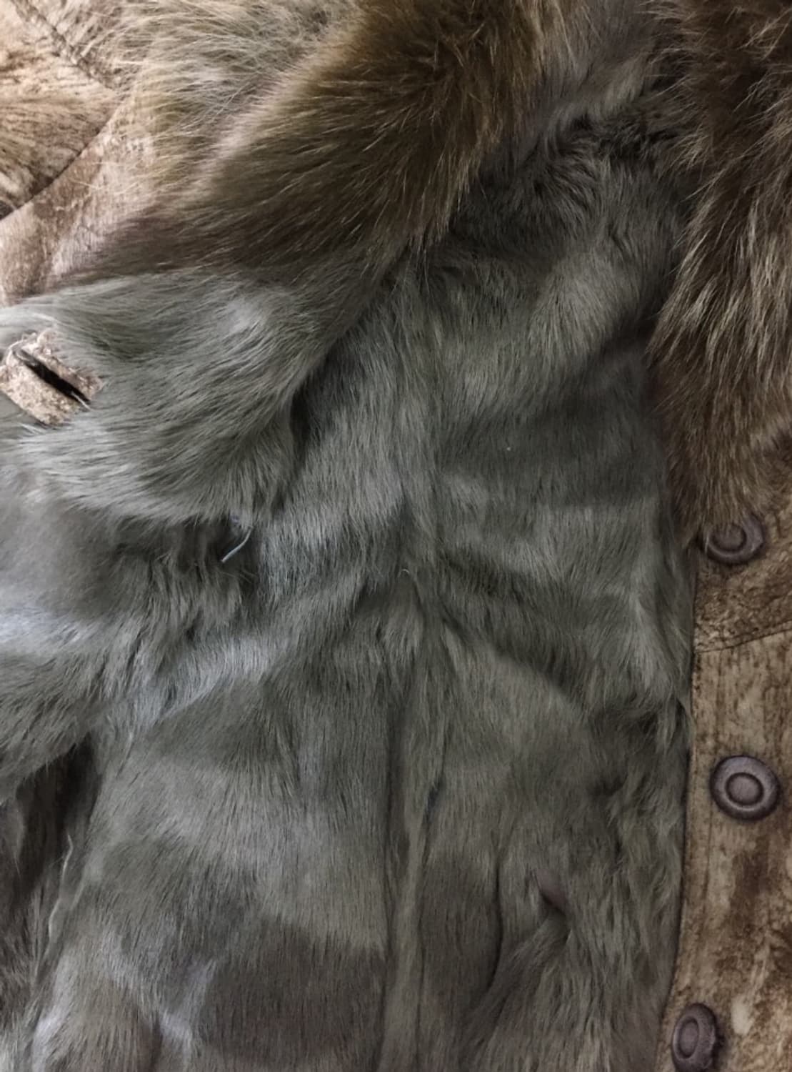 처분 빈티지 페어리그런지 브라운 카키 퍼자켓 상품이미지4