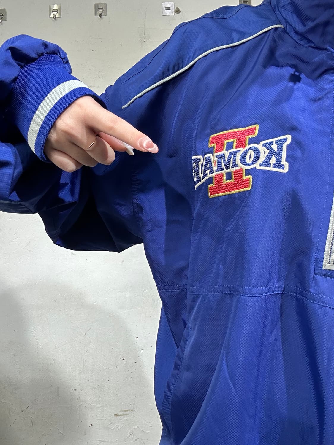 미즈노 블루 아노락 트랙 자켓 L 상품이미지4