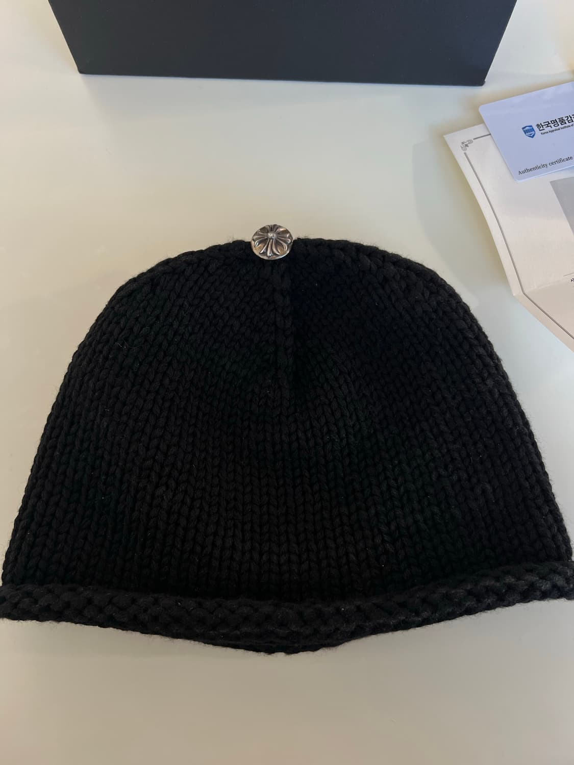 크롬하츠 크로스 레더패치 캐시미어 비니 상품이미지4