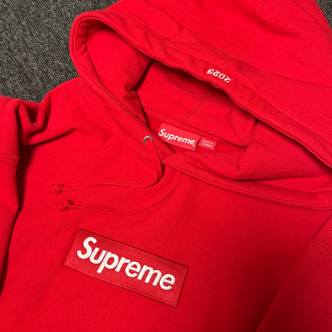 [XL] 슈프림 박스로고 후드 스웨트셔츠 레드 - 23FW 상품이미지4